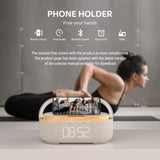 Bluetooth Speaker Alarm Clock with Wireless Charger, LED Night Light, 1800mAh Battery - For Bedroom, V1369-AZ3-W-05413
