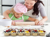 24 Count x 10 Sets Plastic Cupcake Containers, Durable and BPA-Free Cupcake Holder with Lid for Easy V1258-DP02-WO-142