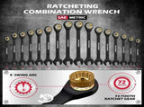 Mechanics Tool SAE/Metric 1/4" & 3/8" Drive Socket Adapters Combination Wrench V465-81170
