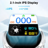 Portable Carbon Monoxide Detector with 2.1 Inch Screen, Multifunction Temperature and Humidity V1237-ZY-715-068