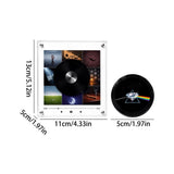 Magnetic Fridge Music Player Decor, Rotating Vinyl Record Mini Music Box with NFC Sensing, LED Night V1192-AZ-W-34210