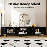 Artiss TV Unit Entertainment Unit Storage Cabinet 180cm Black FUR-Z-CT02-TV180-BK-AB