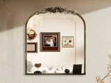 Antique Baroque Arched Wall Mirror Rose Edge Decorative Mirror Fireplace Entryway V767-YSJ-Z113-S