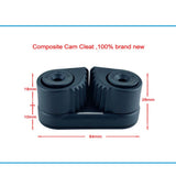 Nylon Cam Cleat, Black, Flared Entry, Lightweight, for Boat, 3Pcs V1369-AZ3-W-16484