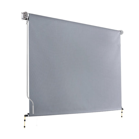 Instahut Outdoor Blinds Light Filtering Roll Down Awning Shade 3X2.5M Grey AWN-B-DOWN-SC-30-GREY