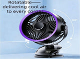 3-in-1 Clip On Fan, Portable Desk Fan, 360&deg Rotatable Design, USB Rechargeable Fan for Office Home V1370-AZ4-09010