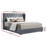 Artiss Bed Frame Queen Size Gas Lift Grey ISSA BFRAME-E-ISSA-Q-GY-AB