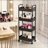 Four-Tier Rolling Cosmetics Storage Rack - Made of durable plastic, equipped with 360-degree swivel V1106-DCSNJ006