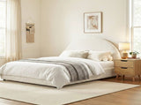 Artiss Gas Lift Queen Bed Frame with Bedside Table Set Boucle Fabric Upholstered Platform Bed BFRAME-SET-ELLA-SCAN-BS01