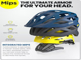 OutdoorMaster Bike Helmet Adult Men Women MIPS Certified Bicycle Helmet with Two Removable Liners & V1168-2V-UDM1-0AJL