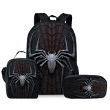 Style 19 3 Piece Spider Print School Set - Large Capacity Polyester Backpack, Insulated Lunch V888-ELOSUNG56268-5