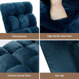 Artiss Floor Lounge Sofa Bed Flannel Fabric Navy FLOOR-SBL-M193-S-NA
