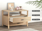 Artiss Bedside Table Nightstand 2 Drawers - Pine FUR-T-BS-03-WD
