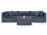 LONDON RATTAN 4 Piece 3 Seater Modular Outdoor Lounge Setting incl. Coffee Table, Grey V219-OTDOLSLR3SGY3