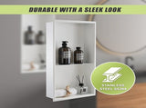 641 x 336 x 101mm Shower Niche Double Shelf Organizer No Tile Needed in White V63-900761