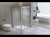 40mm Adjustable Contemporary Corner Sliding Chrome Shower Screen 86x92cm V63-848721