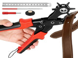 Leather Hole Punch with Stainless Steel Safety Lock - Heavy-Duty Punch Tool for Belts, Plastic, V1366-AZ2-W-14992