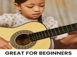 Karrera 34in Acoustic Childrens Wooden Guitar - Natural NC-34-NAT