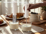White Hands-Free Milk Frother 2000mAh Rechargeable Coffee & Drink Mixer for Latte, Cappuccino, V1107-CS-DDDDQ
