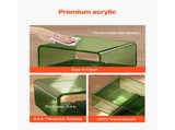 Acrylic Nightstand Side Table, Modern Clear Bedside Table with Storage Shelf, Transparent Small End V952-YKLZBZYTSJXESLMY4001V0