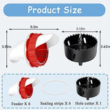 Chicken Feeder No Waste, Rain-Proof Poultry Automatic Feeder with Lid Gravity Feeding Kit 6 Ports -1 V1192-AZ-W-11838