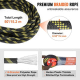 VEVOR Vertical Lifeline Assembly 0.55'' x 50' Fall Protection Rope 30 KN ANSI V952-CZSMXHHXWS5055O6YV0