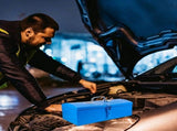 Blue Iron Tool Box for Car Durable Metal Storage Organizer Portable V1370-AZ4-16887