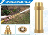 Brass Hose Nozzle Universal Fit, Adjustable Spray Patterns, Durable & Deformation-Resistant, Ideal V1369-AZ3-W-12004