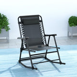 Gardeon Outdoor Rocking Chair Folding Reclining Recliner Patio Furniture Garden ODF-ROCK-TXL-BK