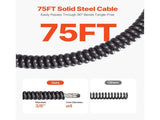 Drain Cleaner Machine 75FT x 3/8Inch, Auto Feed Sewer Snake Auger with 4 Cutter & Air-activated Foot V952-ZDJJKLSGDSTJZXGSSV3