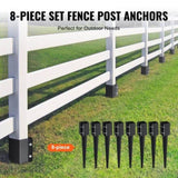 VEVOR Fence Post Anchor Ground Spike 8 Pack 24 x 4 x 4 In Metal Fence Stakes V952-FXDD35YC24YCFUXF1V0