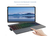 Rose gold Magic Keyboard Case for ipad Air6/Air7 11-inch, Bluetooth Keyboard with RGB Backlight & V888-ELOSUNG34502