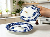 Umbrella-Shaped Ceramic Tea Infuser Classic Blue White Tabletop Decor Tea Strainer 4.57x4.06in V1369-AZ3-W-14775
