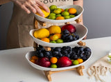White**Nordic-Style Three-Tier Extendable Fruit Tray Creative Living Room Snack Stand, Adjustable V1102-SGTP001