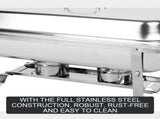 9L Chafing Dish Set Buffet Pan Bain Marie Bow Stainless Steel Food Warmer V201-FAZ4990SI8AU