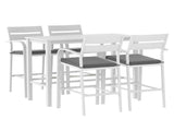 Gardeon Outdoor Bar Set 5-Piece Patio Dining Chairs Aluminium Table Stools White ODF-BARSET-WH-5SET-AB