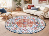 Artiss 120 cm Round Rugs for Living Room With Silicone Dots Grip For Bedroom Entryway 5mm Ultra Thin FLR-3200-120RO-OG
