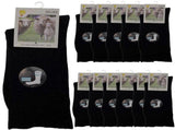 Merino Wool Mens Thermal Diabetic Socks Loose Top Circulation 12 Pairs - Black V563-SO-202-BLK-12PR-2-8