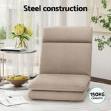 Artiss 4XFloor Chair Sofa Linen Beige FLOOR-SBL-01LIN-1S-BRX4