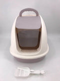YES4PETS XL Portable Hooded Cat Toilet Litter Box Tray House w Charcoal Filter and Scoop White V278-MSP-0008-WHITE