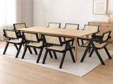 Levede 8x Black Wicker Armchair Dining Chair CH1101-BKX8