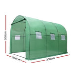 Green Fingers Greenhouse 3x2x2M Walk in Green House Tunnel Plant Garden Shed Dome GH-WALK-30X20-GR