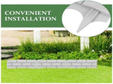 Garden Edging Fence, Light Grey Plastic, Decorative V1366-AZ2-W-13583