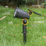 3pcs Solar outdoor spotlight, IP65 waterproof and weather-resistant, 9 LEDs with multi-color/white V1232-CPDCD-004
