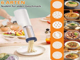 6-in-1 Automatic Electric Pasta Maker Machine, Handheld with Ergonomic Design, Easy to Clean V1188-MS-325-1350