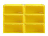 Stacked Sneaker Display Case 6x Clear Yellow SO1023-6PCS-YL_NZ