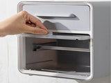 Toilet Paper Holder Wall Mount Waterproof Storage Box PP with Drawer for Bathroom Grey V1294-YM0703-3112230006212
