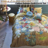 Bedding House Van Gogh Bouquet d'Anniversaire Gold Cotton Sateen Quilt Cover Set Queen V442-HIN-QUILTCS-BOUQUETDANNIVER-GOLD-QS