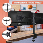 Dual LCD Monitor Desk Mount Stand Adjustable Fits 2 Screens Up To 27" V63-826151