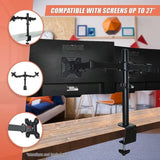 Dual LCD Monitor Desk Mount Stand Adjustable Fits 2 Screens Up To 27" V63-826151